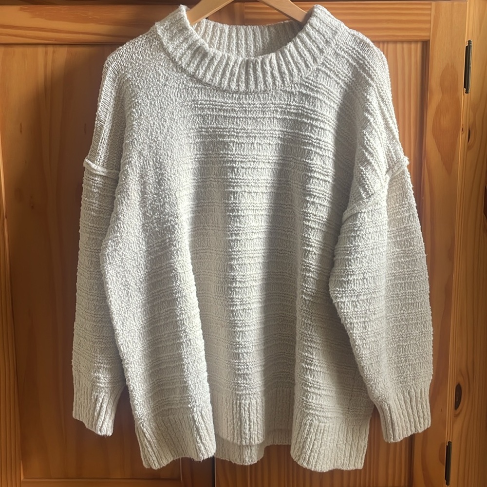 Free People Beach Chunky Knit Pullover Sweater - Medium